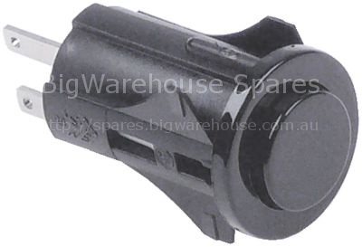 Momentary push switch mounting measurements ø16mm round black 1N