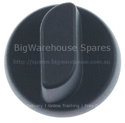 Knob switch zero mark ø 50mm shaft ø 6x4.6mm shaft flat left bla