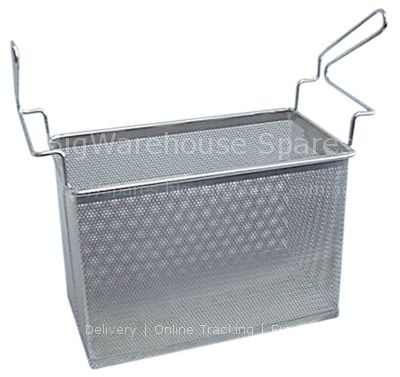 Pasta basket L1 295mm W1 165mm H1 200mm H3 335mm stainless steel