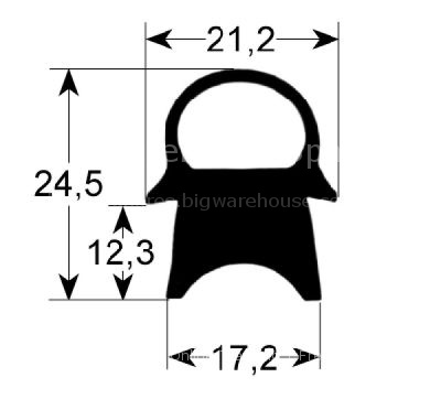 Door seal profile 2440 W 530mm L 580mm external size Qty 1
