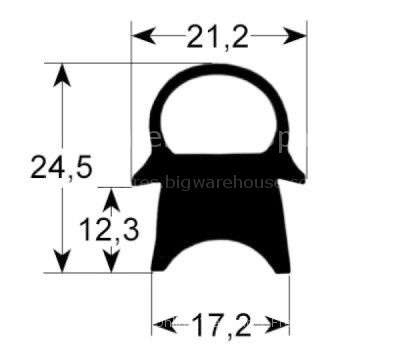 Door seal profile 2440 W 490mm L 645mm external size Qty 1