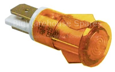 Indicator light ø 13mm yellow 230V connection male faston 6.3mm