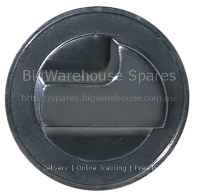 Knob without symbol ø 65mm shaft ø 6x4.6mm shaft flat upper blac
