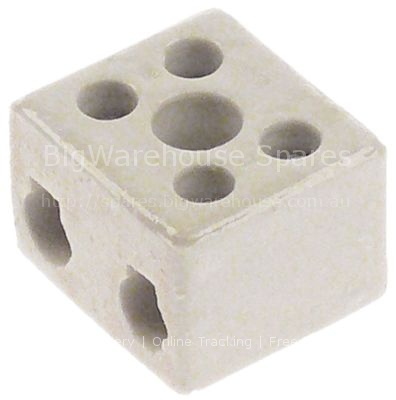 Porcelain terminal block 2-pole 10mm² max. 30A max 450V L 37mm W