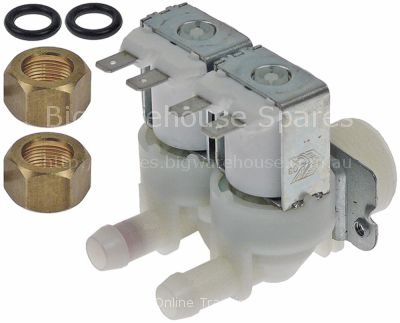 Solenoid valve double straight 230VAC inlet 3/4" outlet 11,5mm i