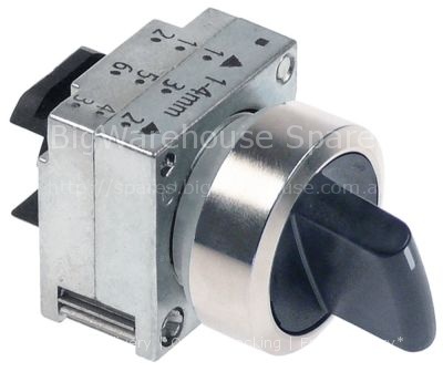 Rotary selector mounting measurements ø22mm sequence 0-1 latchin