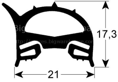 Door seal profile 2510 W 447mm L 1448mm external size