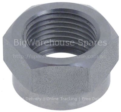 Nut thread 3/8" H 13mm WS 22 SS Qty 1 pcs