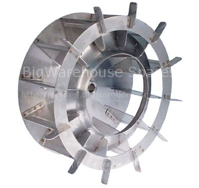 Fan wheel D1 ø 335mm H1 135mm blades 12 D2 ø 19,5mm D3 ø 23,5mm