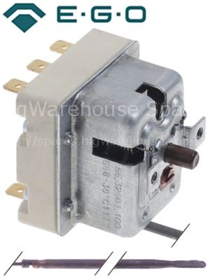 Safety thermostat switch-off temp. 658°C 3-pole 3NC probe ø 4mm