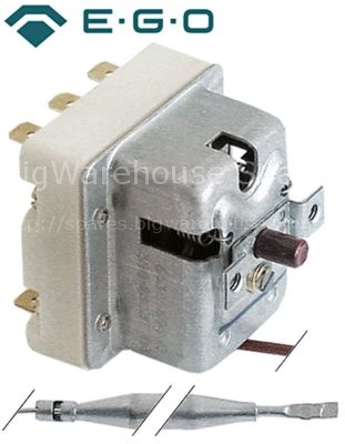 Safety thermostat switch-off temp. 350°C 3-pole 20A probe ø 6mm