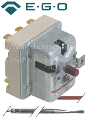 Safety thermostat switch-off temp. 350°C 3-pole 20A probe ø 3mm