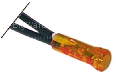 Indicator light ø 6mm 24V yellow cable length 150mm