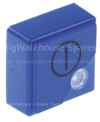 Push button size 23x23mm blue ON-OFF with lens