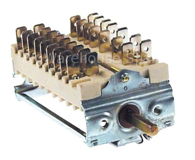 Cam switch 5 operating positions 5NO/2CO sequence 1-0-2-3-4 16A
