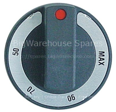 Knob thermostat t.max. 150°C 50-150°C ø 65mm shaft ø 6x4.6mm sha