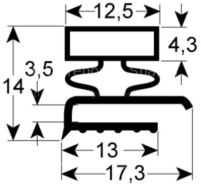 Refrigeration gasket profile 9140 W 459mm L 613mm external size