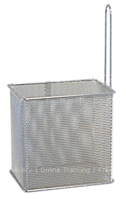 Pasta basket L1 140mm W1 100mm H1 140mm H3 253mm stainless steel