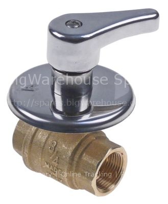 Ball valve connection 3/4" complete total length 66mm brass equi
