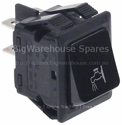 Momentary rocker switch mounting measurements 30x22mm black 2NO