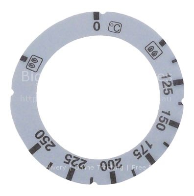 Knob dial plate gas thermostat t.max. 250°C ED ø 63mm ID ø 45,5m