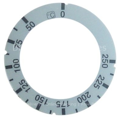Knob dial plate thermostat t.max. 250°C 50-250°C ED ø 63mm ID ø