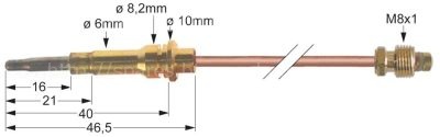 Thermocouple M8x1 L 1200mm plug connection ø6.0mm