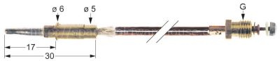 Thermocouple with two-conductors L 600mm plug connection ø6.0mm