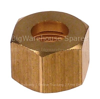 Union nut thread M20x1.5 hole ø 12,6mm H 16,6mm WS 24 brass