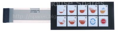 Membrane keypad buttons 10 suitable for WEGA L 135mm W 60mm