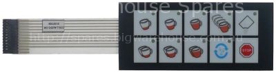 Membrane keypad buttons 10 L 135mm W 60mm