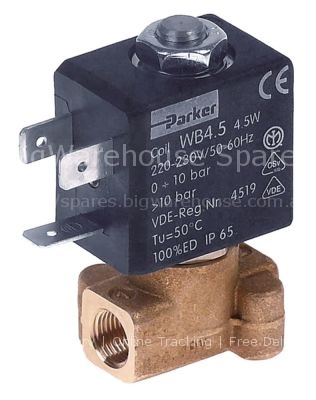 Solenoid valve 2-ways 230VAC connection 1/8" L 30mm DN 1,5mm PAR