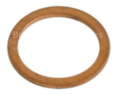 Flat gasket copper ED ø 21mm ID ø 17mm thickness 1,5mm suitable