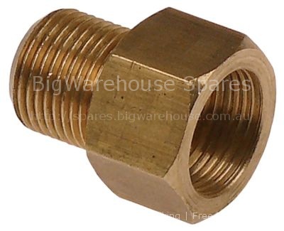 Connecting fitting L 29mm ID ø 8mm WS 22 brass thread 3/8" IT -