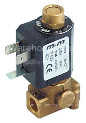 Solenoid valve brass 2-ways 230VAC connection 1/8" off-current o
