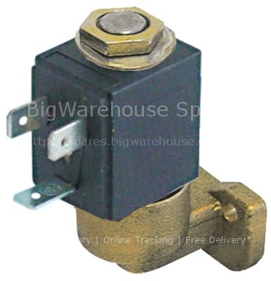 Solenoid valve brass 2-ways 230VAC L 230mm Olab flange 20x27mm