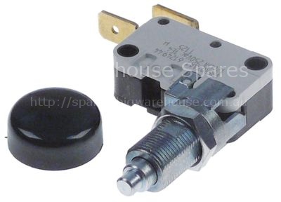 Microswitch with push button 250V 12A 1NO connection male faston