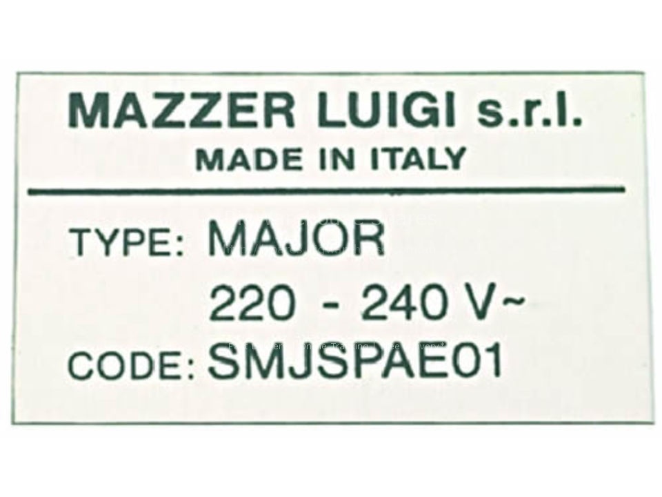 MOTOR LABEL SJ 220/240V 50Hz