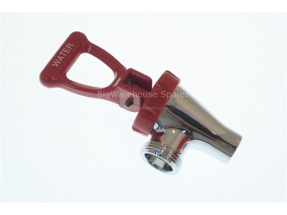 FAUCET, RED HDL & BNT SELF / LOCK