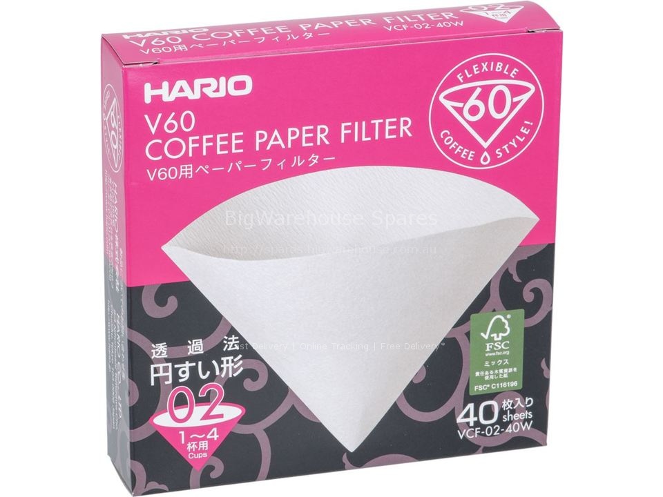 CONE FILTERS HARIO 1-4 CUPS 40 PCS