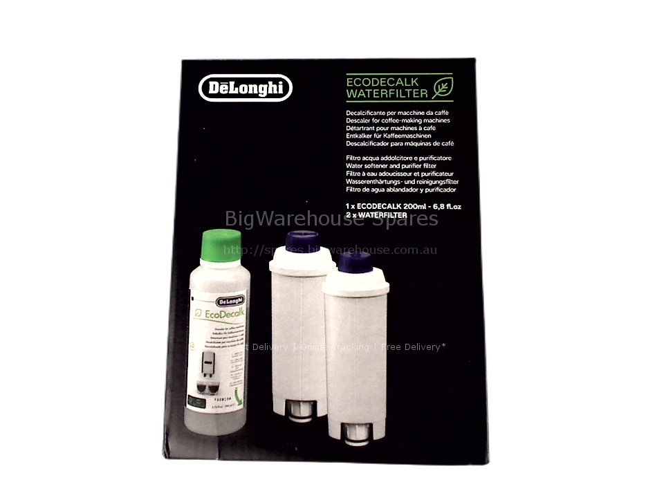 MAINTENANCE KIT DELONGHI DLSC322 2 WATER FILTERS   ECODECALK 200
