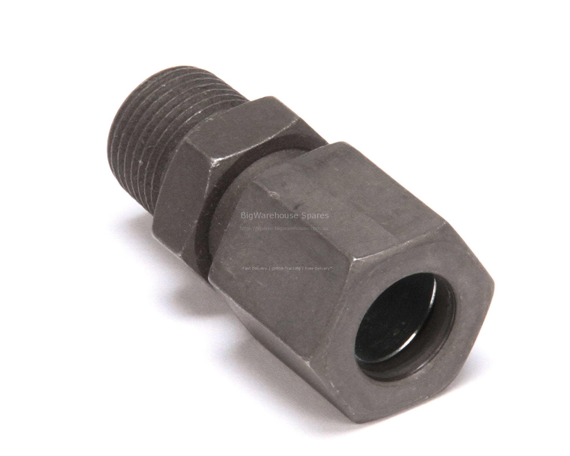 Compression Fitting, Black 3/8" NPT x 1/2" Tube