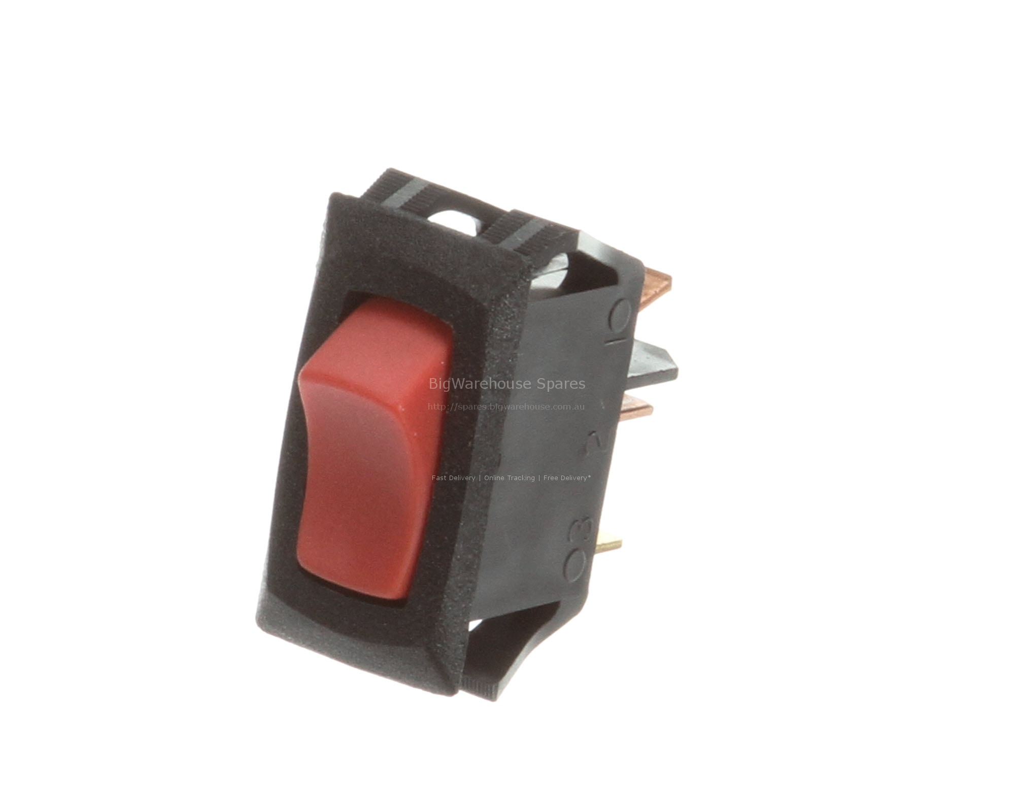 SWITCH;ROCKER SPST MINI (1-0) RED LT