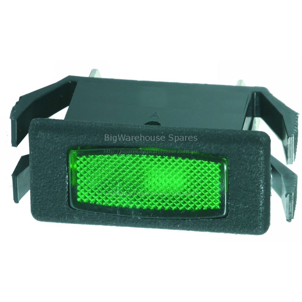 LIGHT INDICATOR GREEN RECTANGULAR 250V