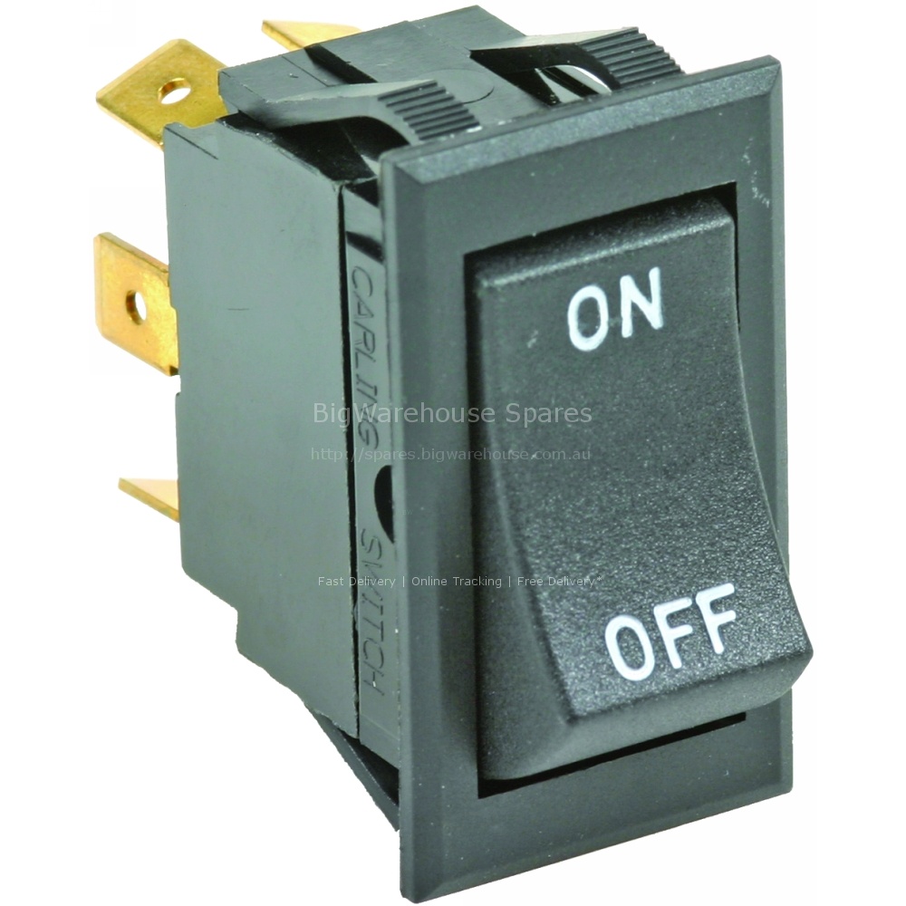 ROCKER SWITCH DPDT MATT BLACK S1820E