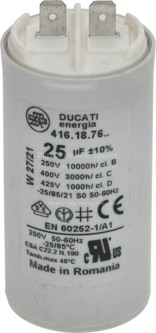 CAPACITOR 25?F 250-400-425VAC 50/60HZ