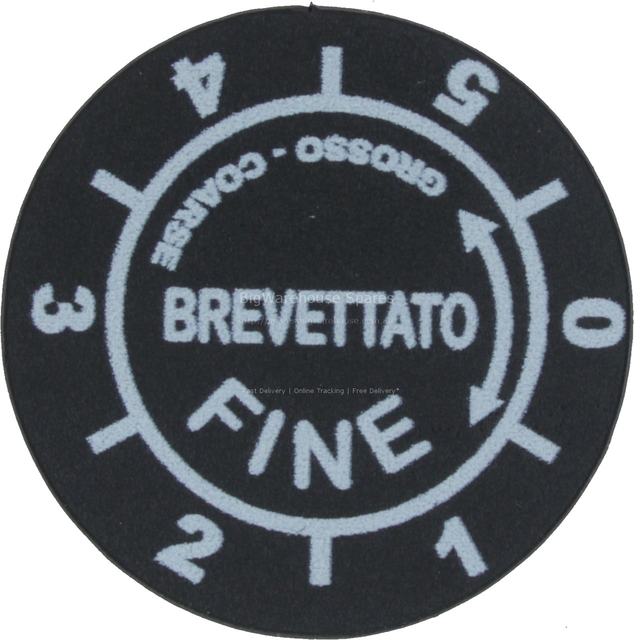 SCREEN-PRINTED LABEL " FINE - COARSE "